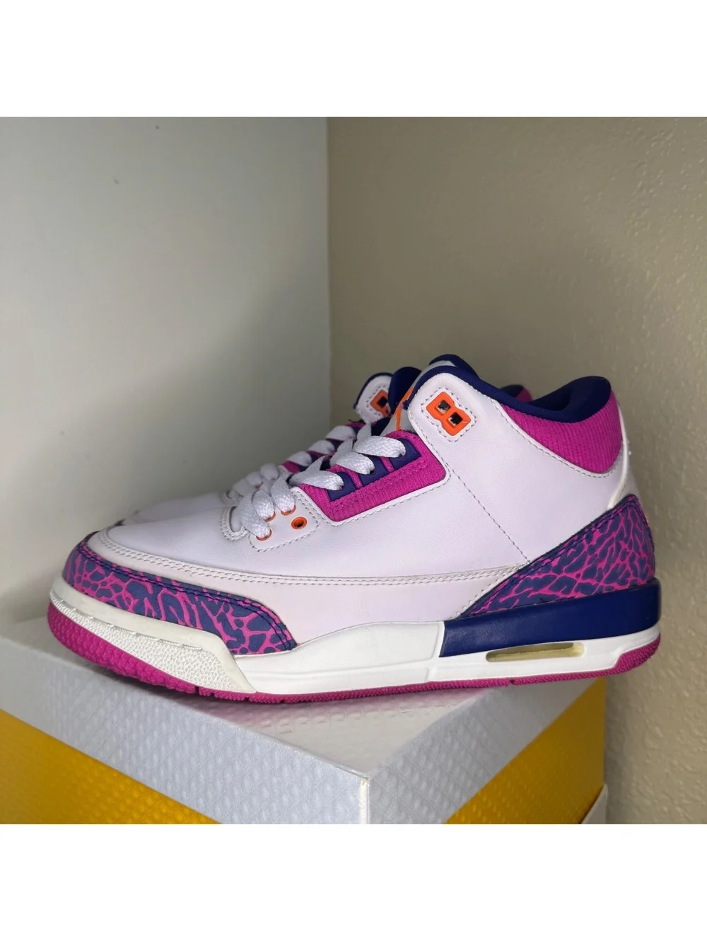 Air Jordan 3 Retro 6Y White Pink Purple Orange 441140-500